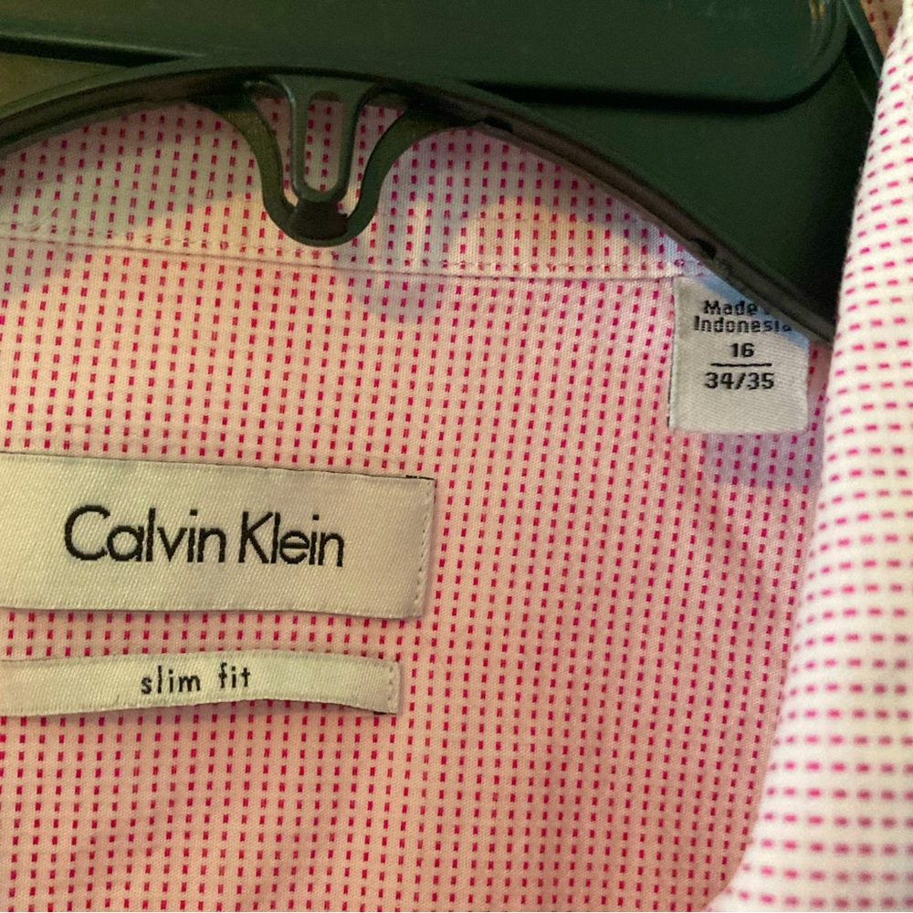 Calvin Klein Men's Red Checkered Slim Fit Shirt